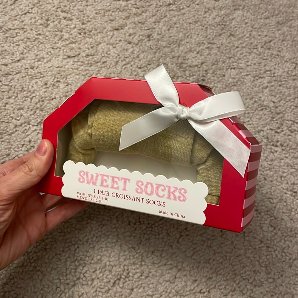 Target Croissant Beige Tan Sweet Socks Gift Package, 1 Pair Women’s Socks